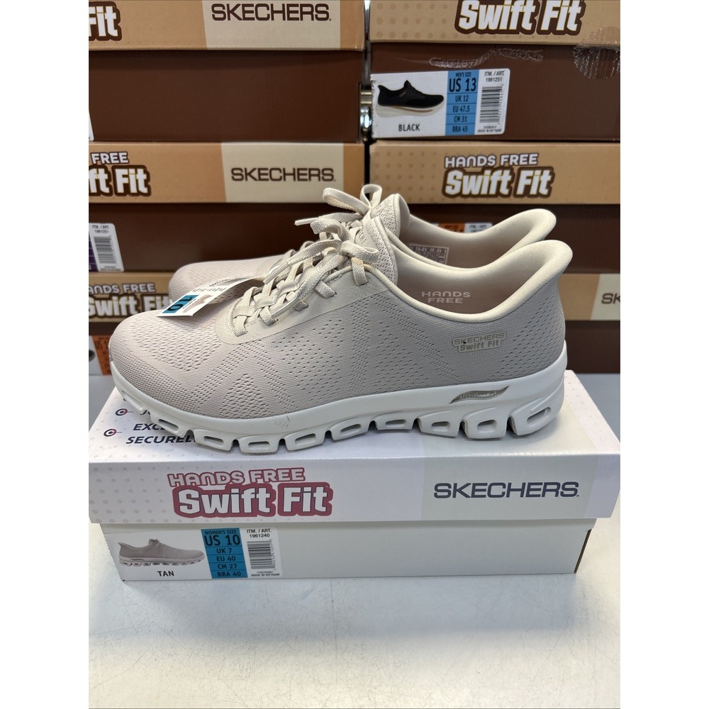 Skechers Swift Fit Sneaker Womens 10 Tan Hands Free Slip On 1961240